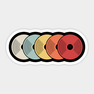 Retro Vintage Vinyl Record Collection Sticker